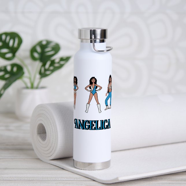 Silver Turquoise Dancer #2 Water Bottle (Yoga (Rotated))