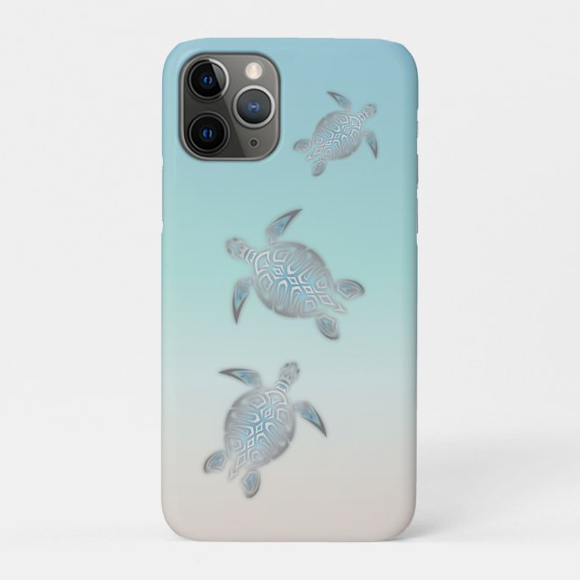 Silver Turtles Beach Style Case-Mate iPhone Case (Back)