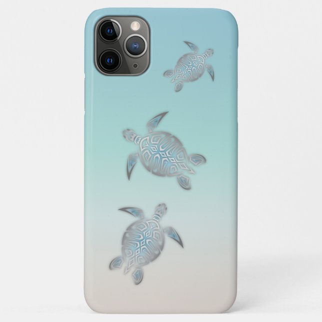 Silver Turtles Beach Style | Coastal  Case-Mate iPhone Case (Back)
