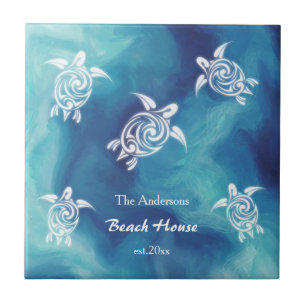 Silver Turtles Beach Style  Kitchen Towel Cloth Na Ceramic Tile