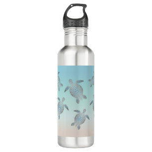Silver Turtles Beach Style Turquoise Coastal 710 Ml Water Bottle