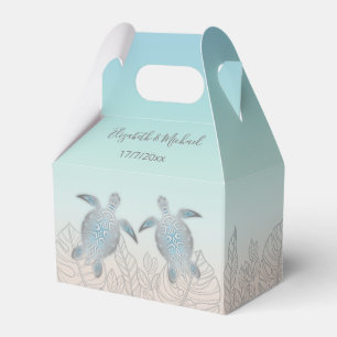 Silver Turtles Beach Wedding Custom Thank You   Favour Box