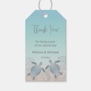 Silver Turtles Beach Wedding Gift Tags