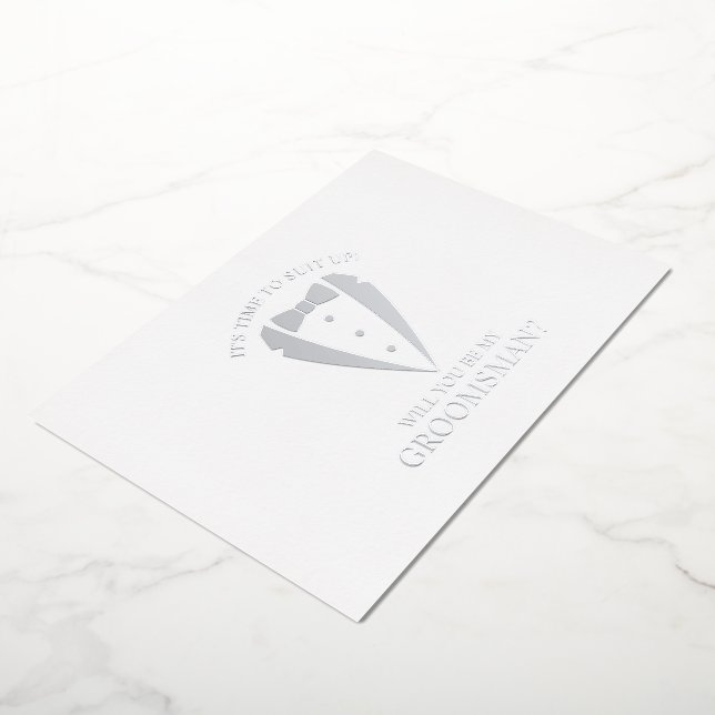 Silver Tuxedo Suit Personalised Groomsman Proposal (Rotated)