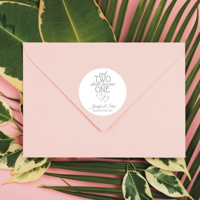 Silver Two Become One Wedding Stickers (Creator Uploaded)