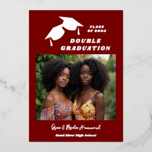 Silver Two Brothers Double Graduation Dark Red