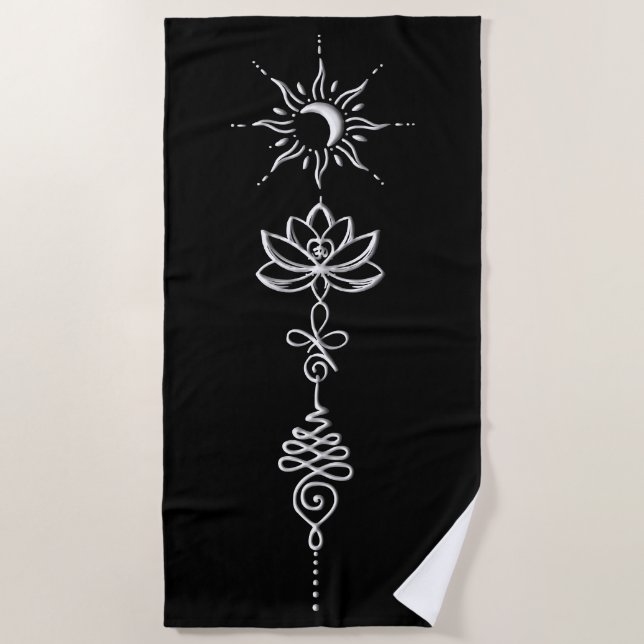 Silver Unalome Group Beach Towel (Front)