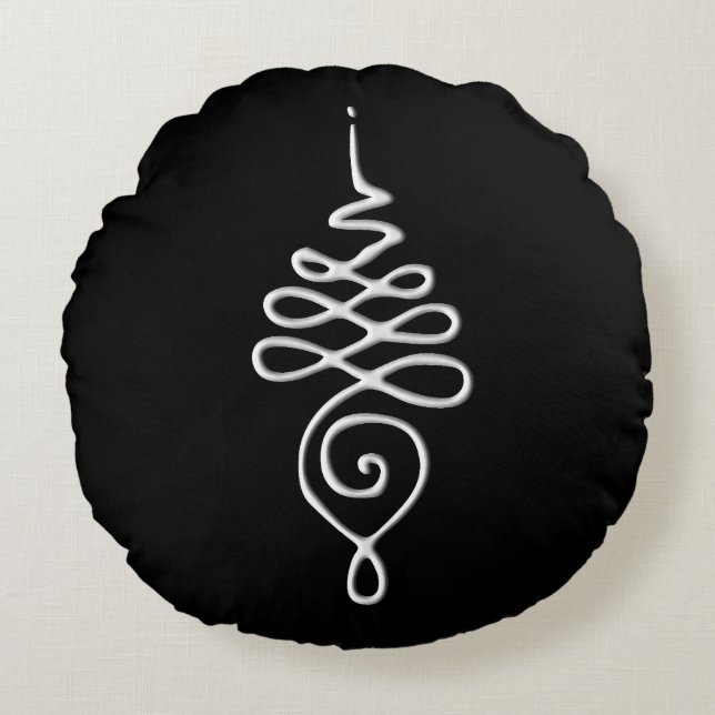 Silver Unalome  Round Cushion (Front)