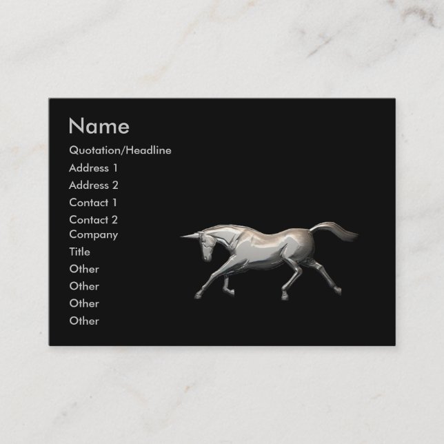 Silver Unicorn Business Card (Front)