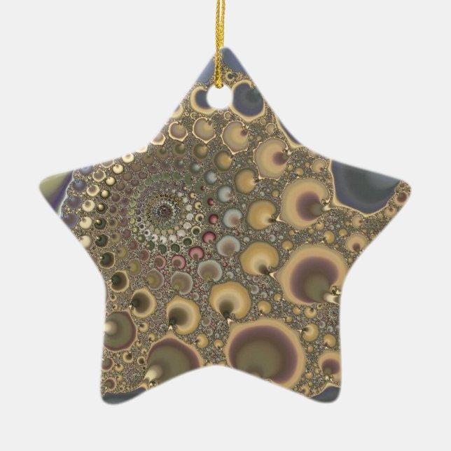 Silver Vein! Fractal Art Ceramic Ornament (Front)
