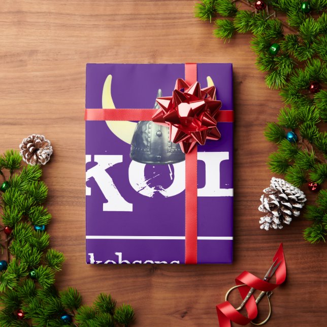 Silver Viking Helmet Skol Wrapping Paper (Holiday Gift)
