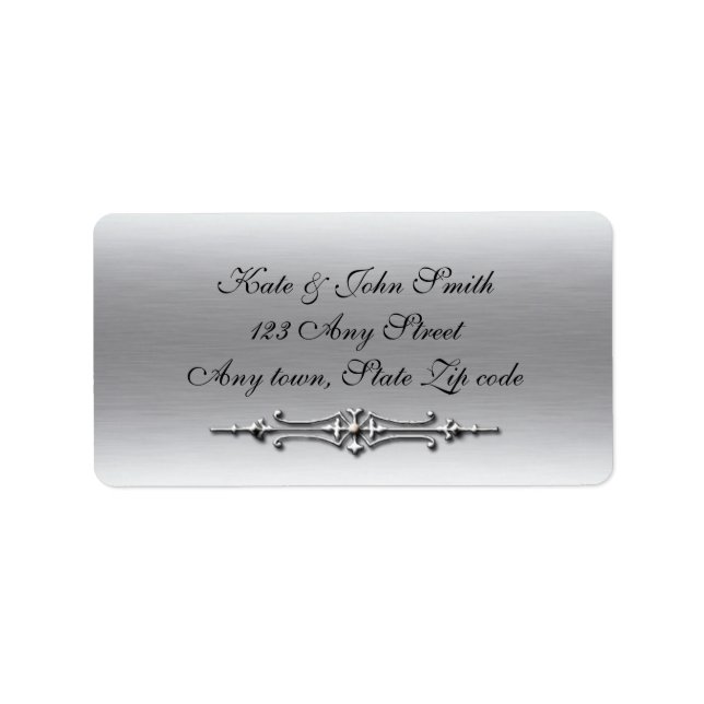 Silver Vintage Divider Address label template (Front)