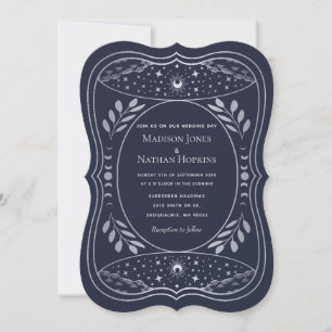 Silver Vintage Tarot Gothic Wedding Invitation