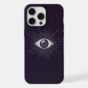 Silver & Violet Mystic Evil Eye Nazar Mati iPhone 15 Pro Max Case