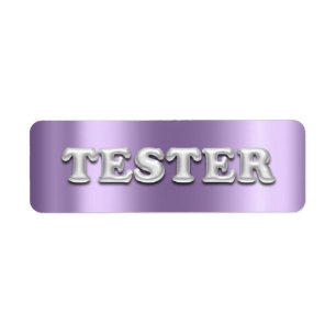Silver Violet Purple 3D Tester Sample Contaners Return Address Label