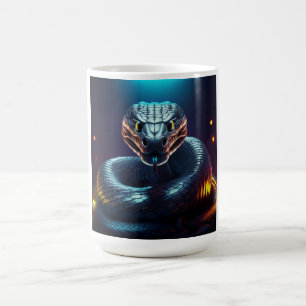 Silver Viper Snake Tongue Flicking Coffee Mug