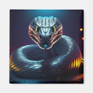 Silver Viper Snake Tongue Flicking Magnet
