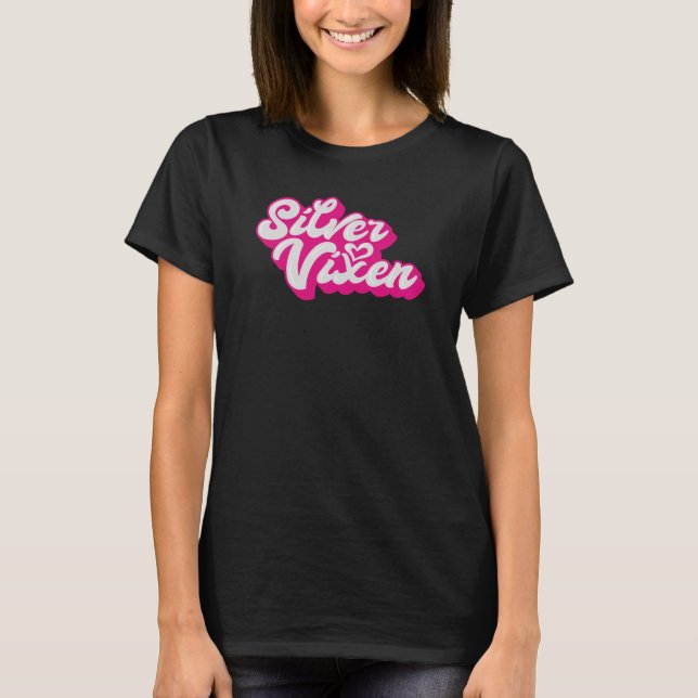 Silver Vixen Pink Retro Script Mother's Day Slogan T-Shirt (Front)