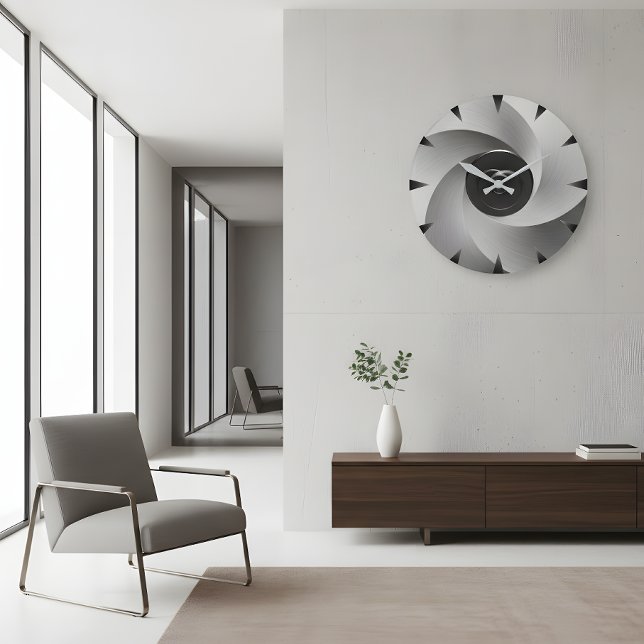 Silver Vortex Industrial Wall Clock (Creator Uploaded)