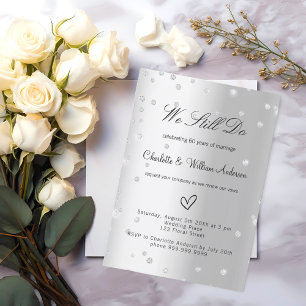 Silver vow renewal 60th wedding anniversary invitation