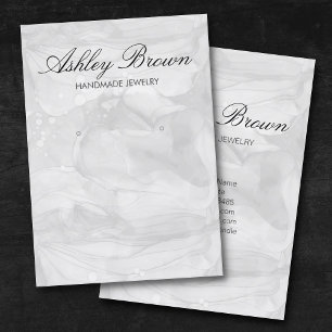 Silver Watercolor Handmade Jewellery Earring Displ Business Card