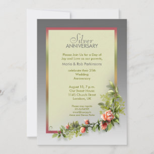 silver wedding anniversary - 25 years invitation