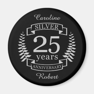 Silver wedding anniversary 25 years magnet