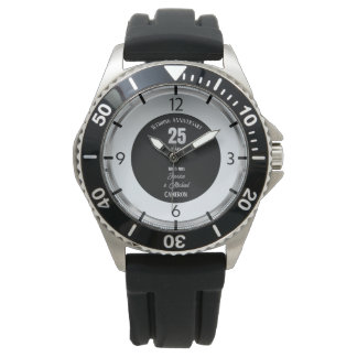 Silver Wedding Anniversary 25 Years Personalised Watch