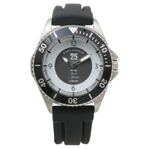 Silver Wedding Anniversary 25 Years Personalised Watch