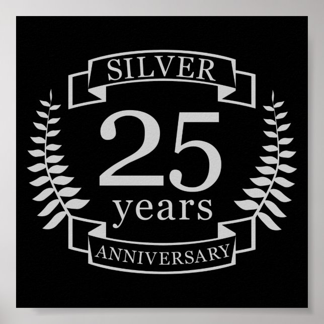 Silver wedding anniversary 25 years poster (Front)