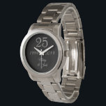 Silver Wedding Anniversary 25th Anniversary 2019 Watch<br><div class="desc">Silver Wedding Anniversary with Date 1994 2019 Elegant Watch,  Add Name or Your Text Unique 25th Anniversary Gift</div>