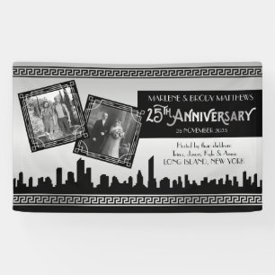 Silver Wedding Anniversary Art Deco Gatsby Photos Banner