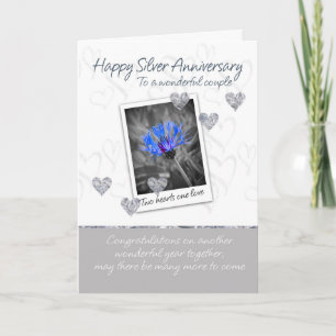 Silver Wedding Anniversary Card - 25 Years