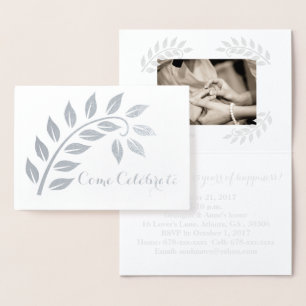 Silver Wedding Anniversary Custom Photo Invitation