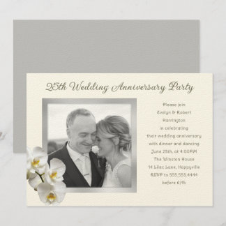Silver Wedding Anniversary Orchids Photo Template