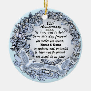 Silver Wedding Anniversary ornament 