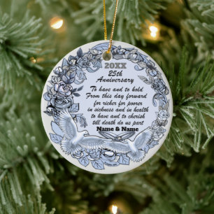 Silver Wedding Anniversary ornament