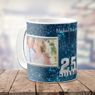 Silver Wedding Anniversary Photo Template Coffee Mug