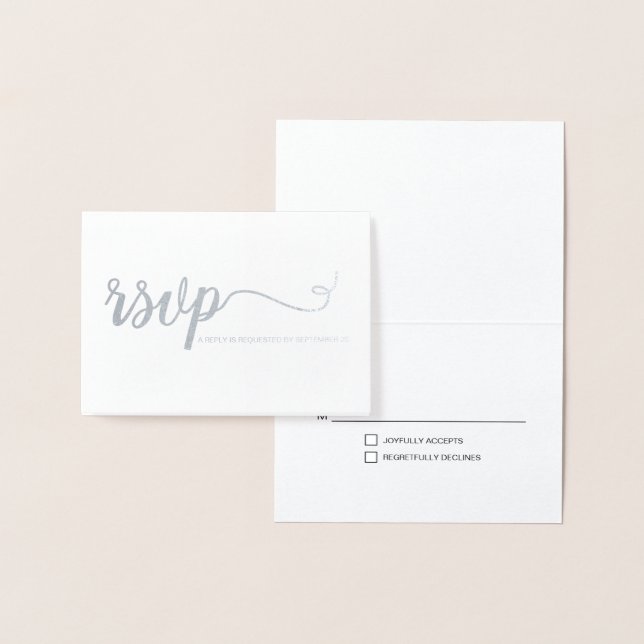 Silver Wedding Anniversary RSVP Foil Card (Display)
