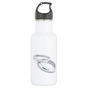 Silver Wedding Bands Save the Date 532 Ml Water Bottle