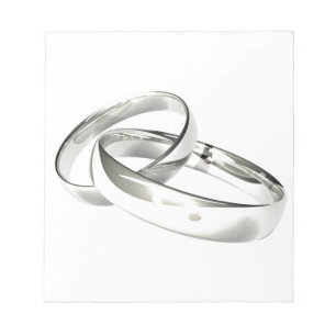 Silver Wedding Bands Save the Date Notepad