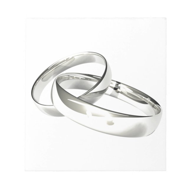 Silver Wedding Bands Save the Date Notepad (Front)