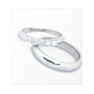 Silver Wedding Bands Save the Date Notepad