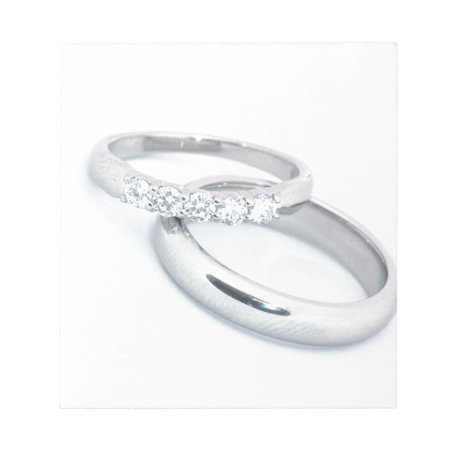 Silver Wedding Bands Save the Date Notepad (Front)