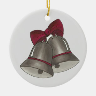 Silver Wedding Bells Anniversary Engagement Party Ceramic Tree Decoration