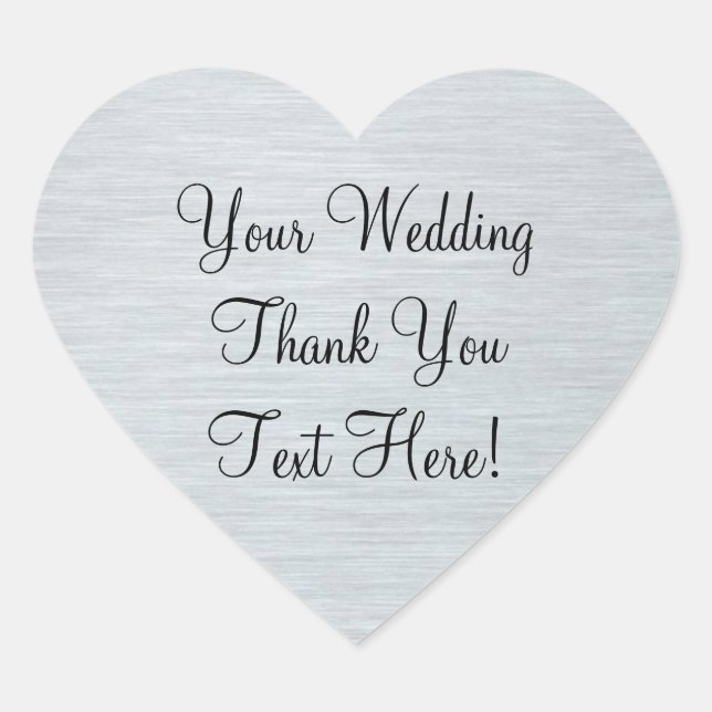 Silver Wedding Favour Thank You Sticker (Front)