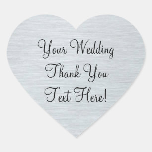 Silver Wedding Favour Thank You Sticker