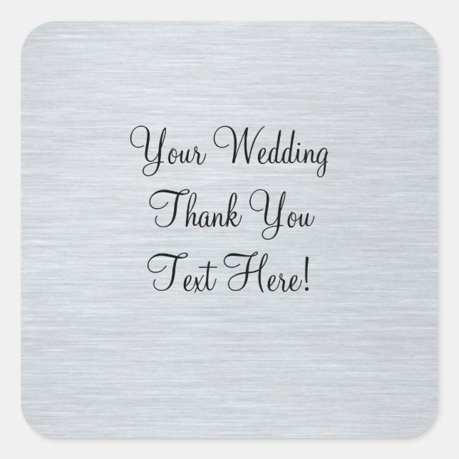 Silver Wedding Favour Thank You Sticker (Front)
