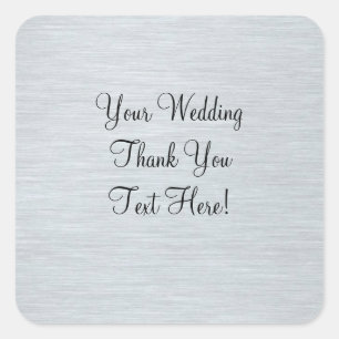 Silver Wedding Favour Thank You Sticker