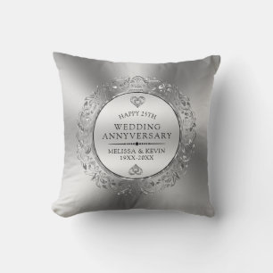 Silver wedding floral mandala cushion